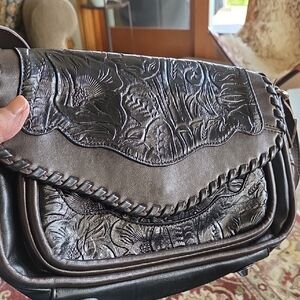 Elegant Black Embossed Leather Bag